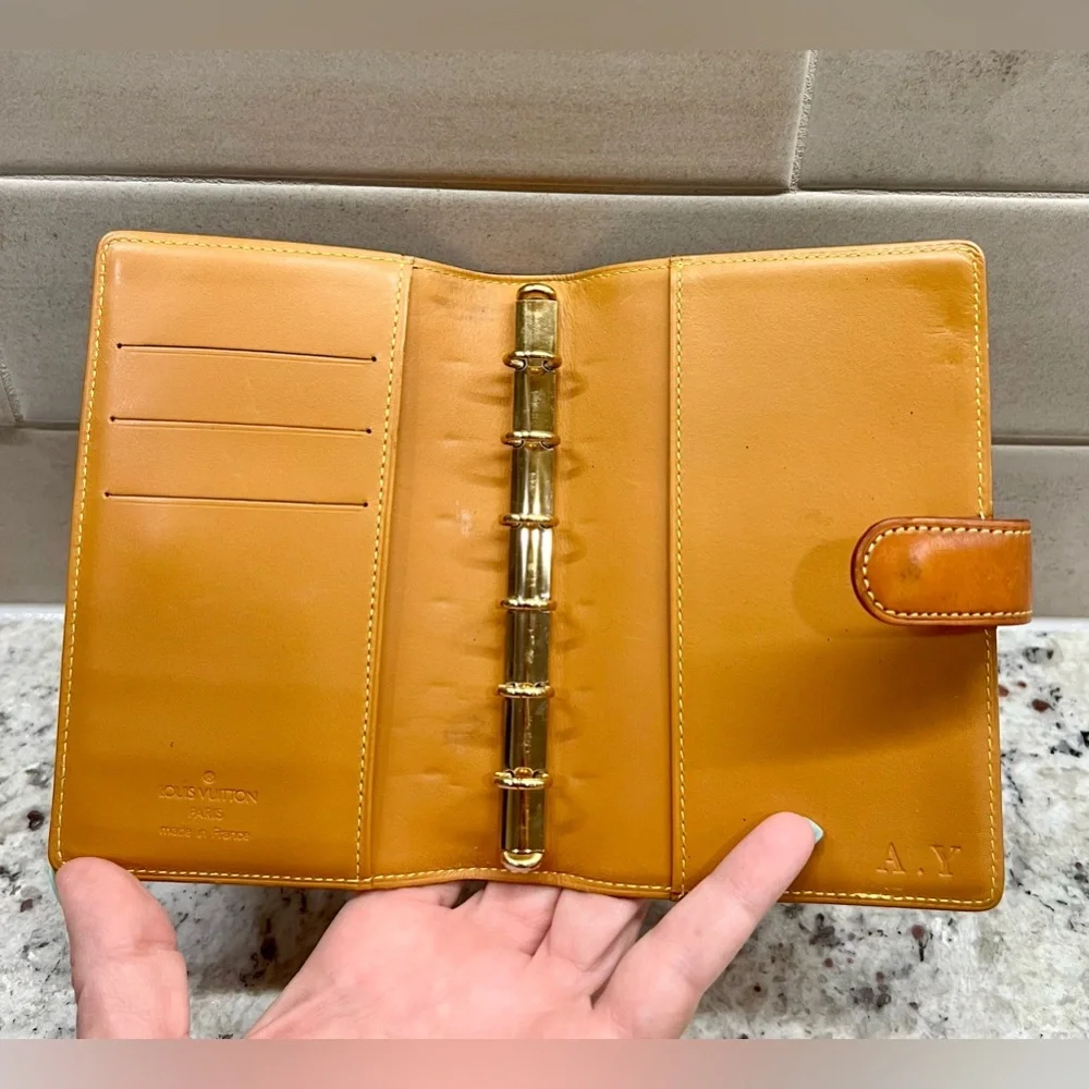 Louis Vuitton Rare Limited Vachetta Nomade Leather Small Ring Agenda PM with COA